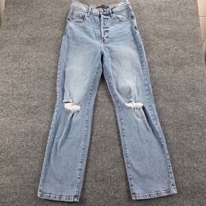 LOVE‎ FOR HUMANITY Premium Denim Jeans Size 7/28Light Wash Distressed Knee
